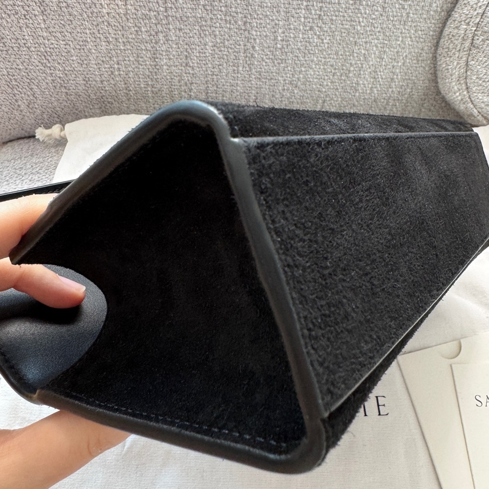Savette Symmetry Pochette Bag In Black Suede - Picture 4 of 7
